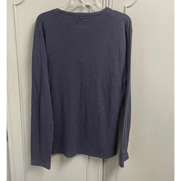 Billy Reid Mens Henley Long Sleeve Blue Size Large Cotton Blend Casual - Picture 3 of 5